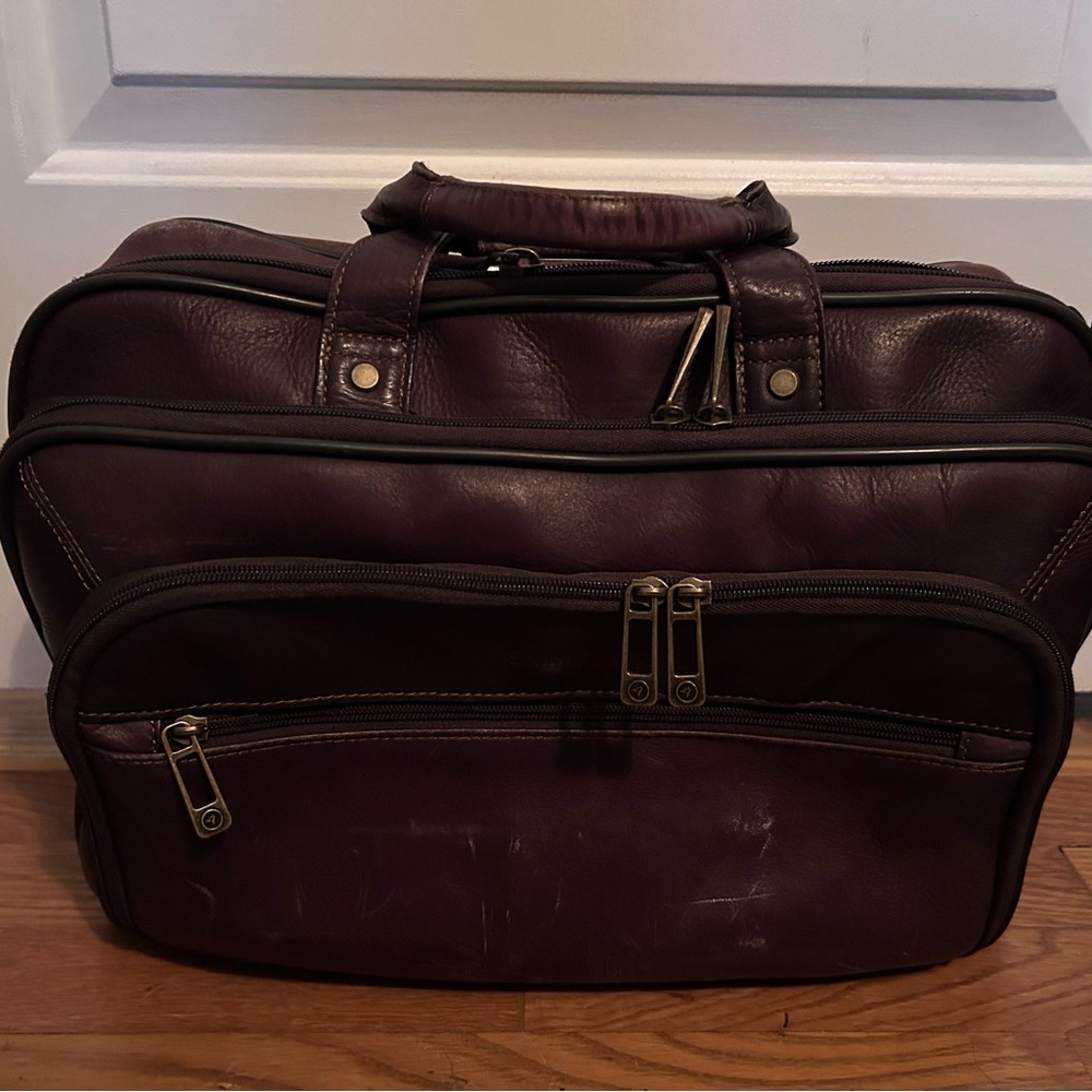 Heritage Leather Briefcase in Dark Brown